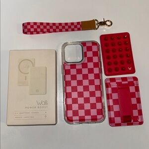 Walli case 16 promax iphone case and 4 accessories raspberry rush